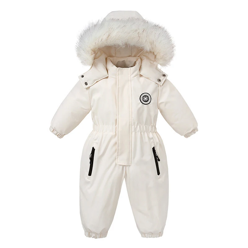 Autumn and Winter Baby Jumpsuit Warm Baby Ski Suit Plus Velvet Boys Overalls Baby Girl Clothes Waterproof Children Jacket