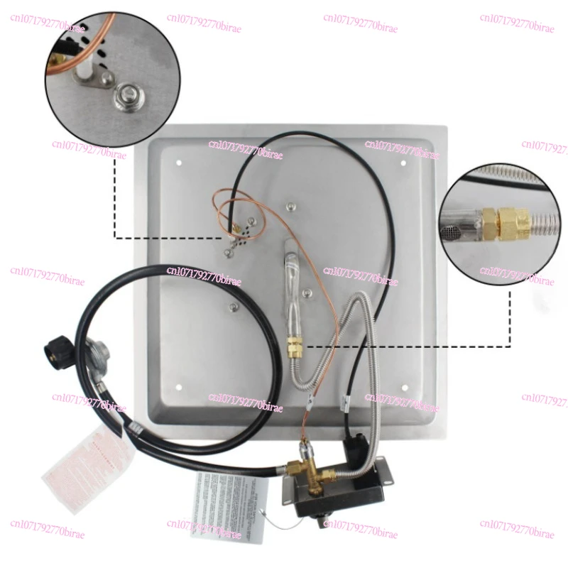 480mm 정사각형 오목형 화로 난방 시스템 가스 저압 스테인리스 스틸 퍼니스