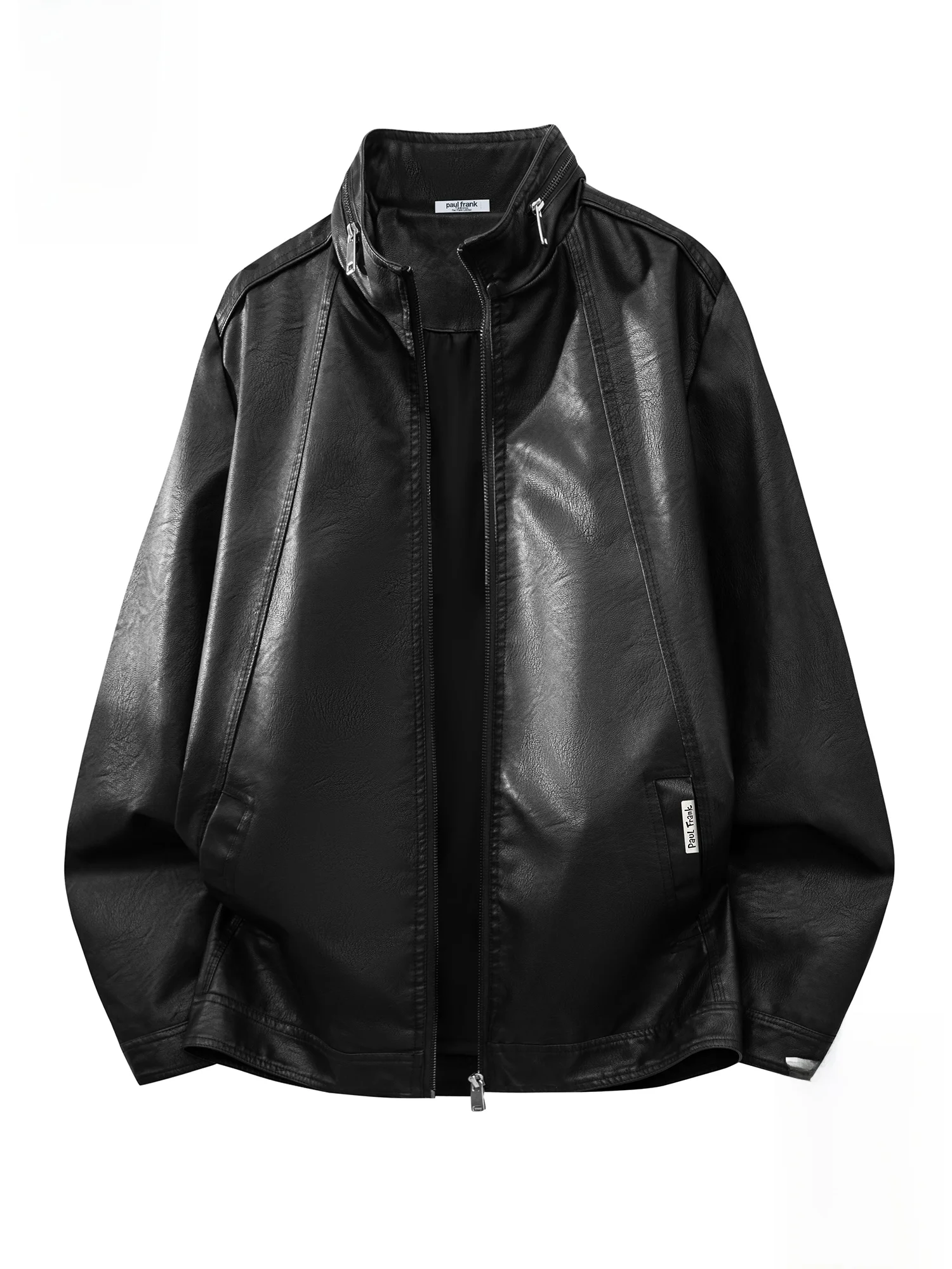 

Мужская кожаная куртка Paul Frank в американском ретро-стиле, повседневная, с воротником-стойкой, весенняя новинка, из прочного полиэфирного волокна, молодежный тренд