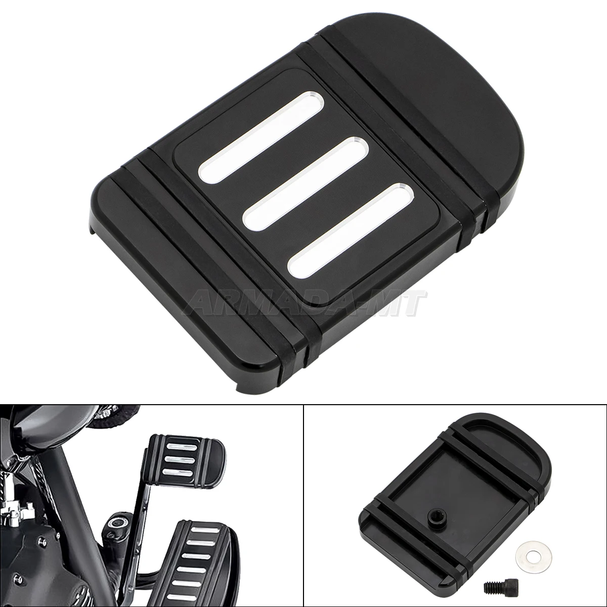 Motorcycle Pedal Pad Cover CNC Foot Pegs Footrest For Harley Dyna Switchback Cross Bones Heritage Softail Fat Boy Slim Deluxe