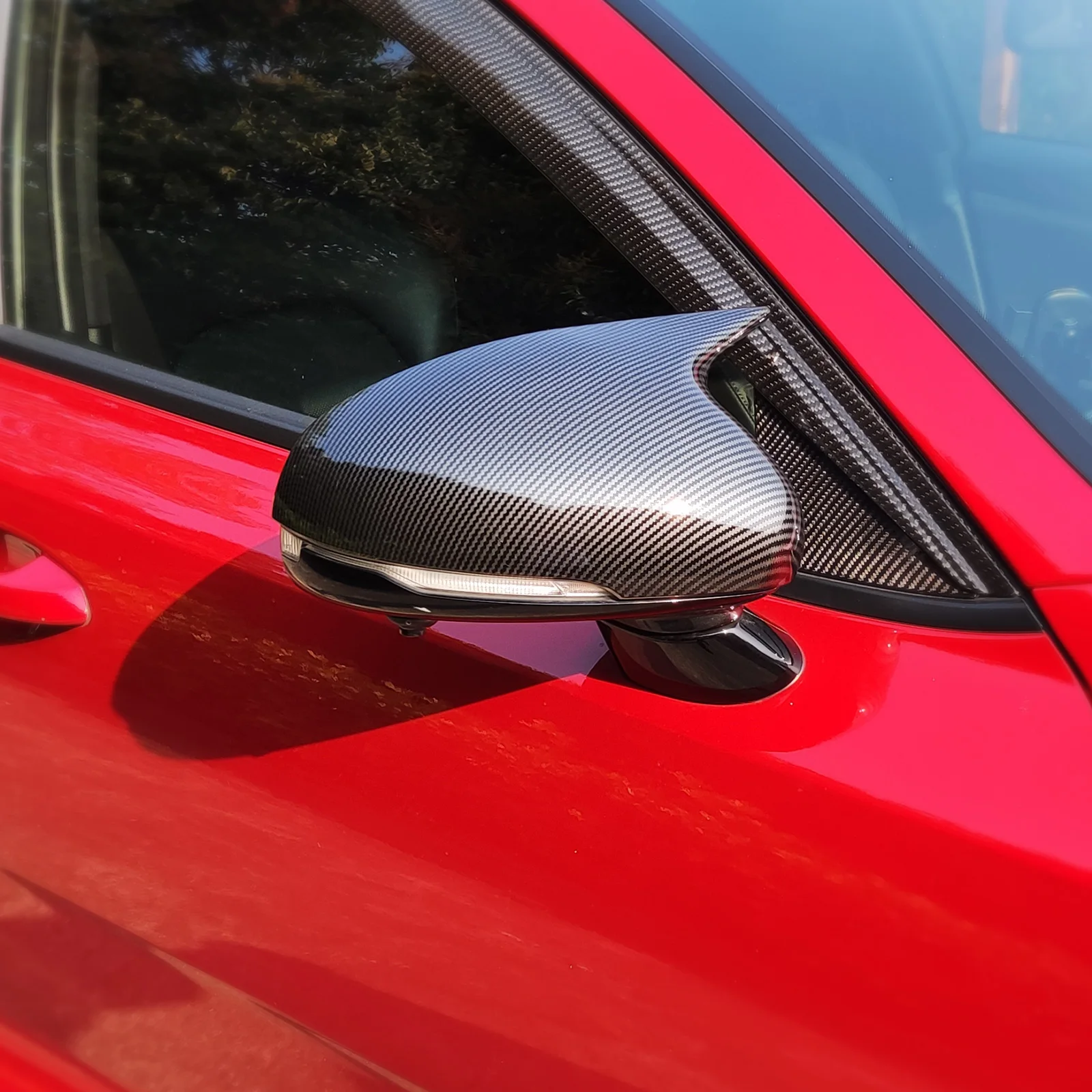 One Pair Carbon Fiber Car Rearview Mirror Cover Side Door Mirror Shell Decoration Trim For KIA Stinger 2018 2019 2020 2021 2022