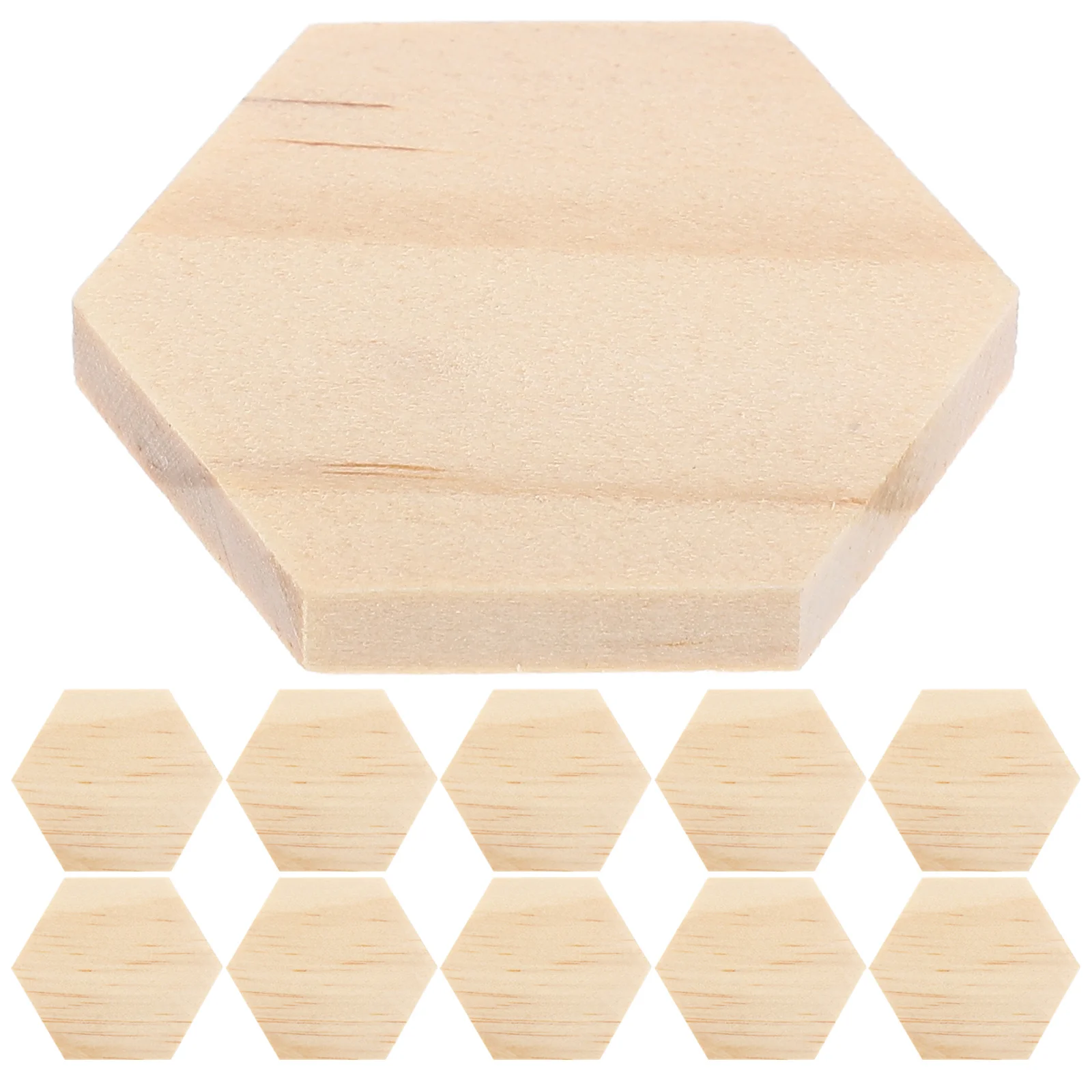 

25pcs Hexagon Shaped Unfinished Wooden Pieces 38Mm Blank Wood Slices For Diy Crafts Painting Engraving Burning Decor Craft