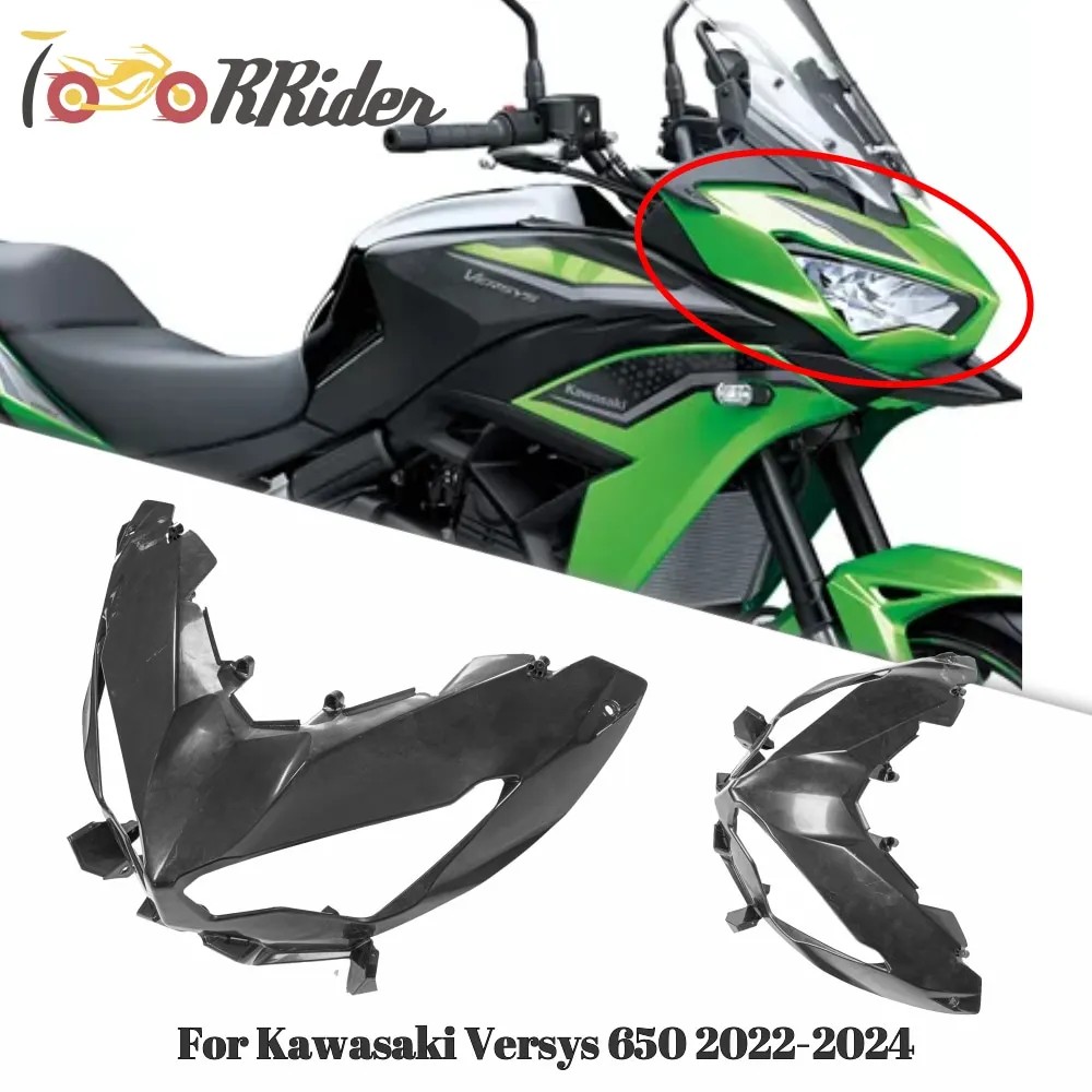 For Kawasaki Versys650 Versys 650 KLE650 2022-2024 Unpainted Motorcycle Upper Headlight Cover Head Light Fairing Front Nose Cowl