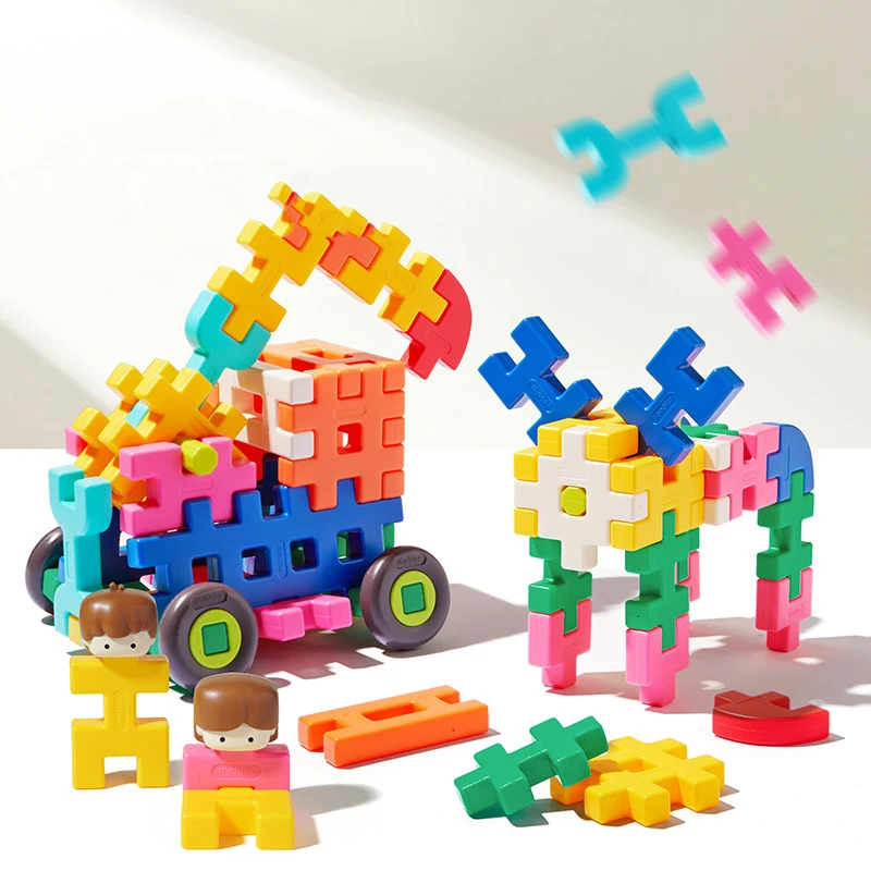 Klocki edukacyjne Mideer, wielowymiarowe, miękkie, waflowe, do układania i łączenia, zabawki dla dzieci od 3 lat.