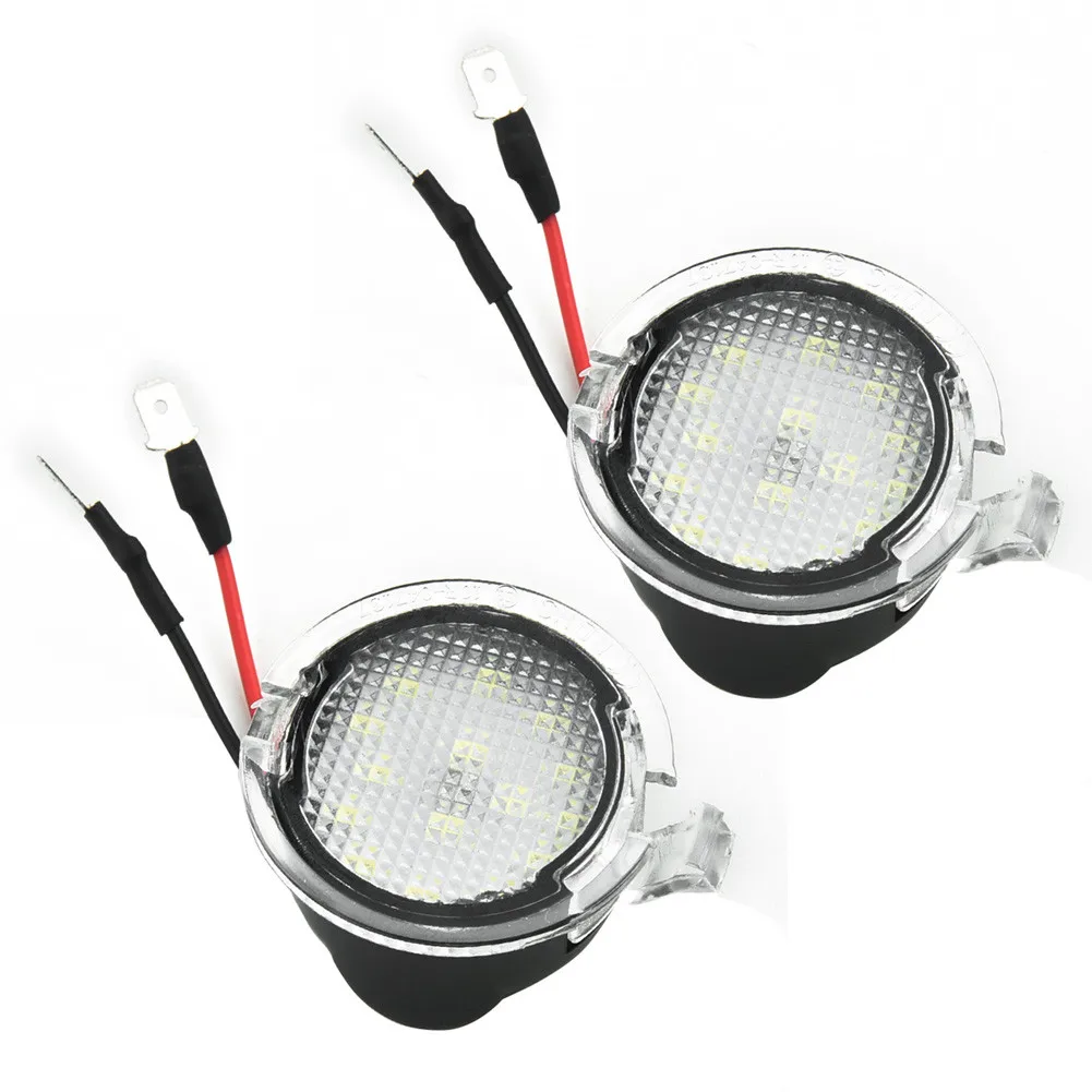 

2pcs LED Side Mirror Puddle Lights For Ford - Brand New, High Quality, 6000K White, Built-in CAN Bus Controller