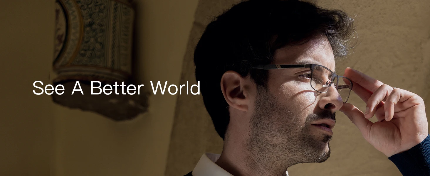 ZENOTTIC Quadratische Brille mit Carbonfaser-Rahmen für Herren, optische Brille ohne Sehstärke mit Blaulichtfilter für den Computergebrauch – Detail 1