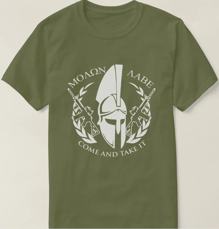 Come and Take It. 2nd Amendment Molon Labe Sparta Warriors T Shirt. Short Sleeve 100% Cotton Casual T-shirt Loose Top Size S-3XL