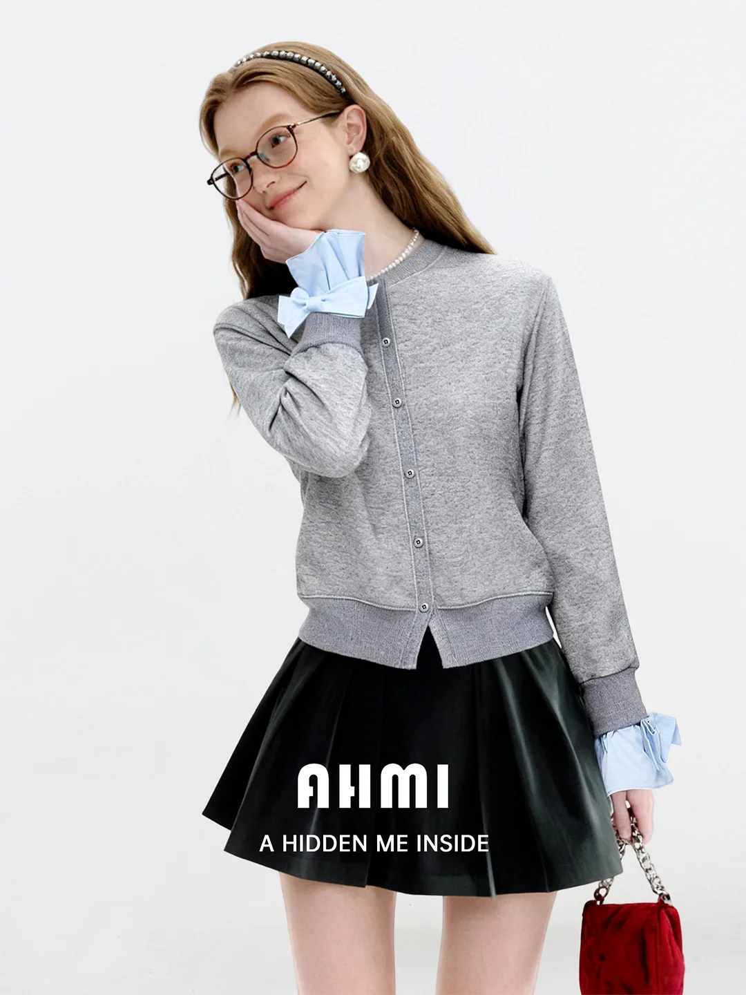 

AHMI Long Sve Knitted Open Cardigan Women's Slim Fit Base Layer Top with Knot Autumn Winter New Sle Soft Polye...