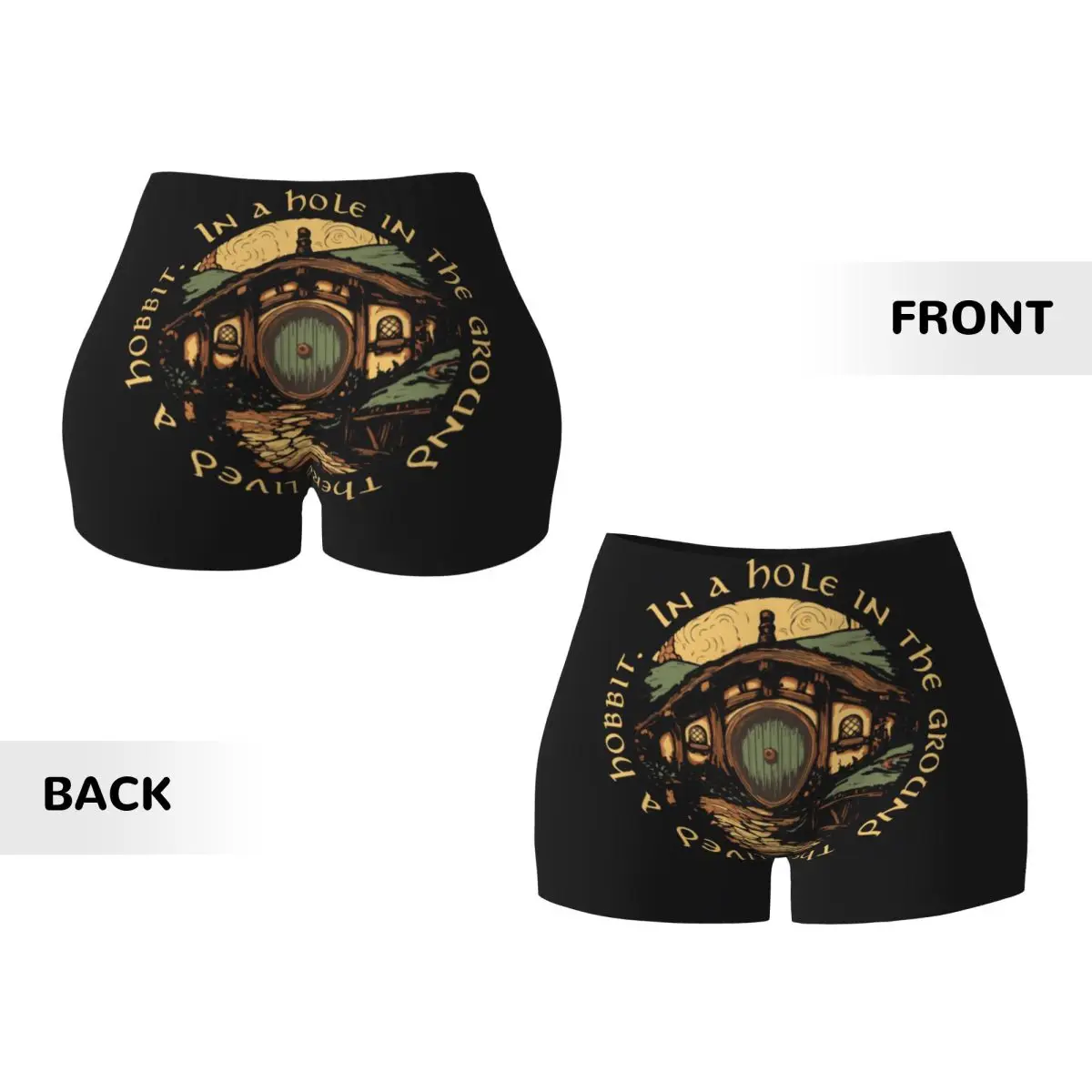 Personalizzato in un foro nel terreno, ha vivato un Hobbit Pantaloncini da corsa per allenamento in palestra da donna Pantaloncini da yoga per motociclisti da pallavolo atletico