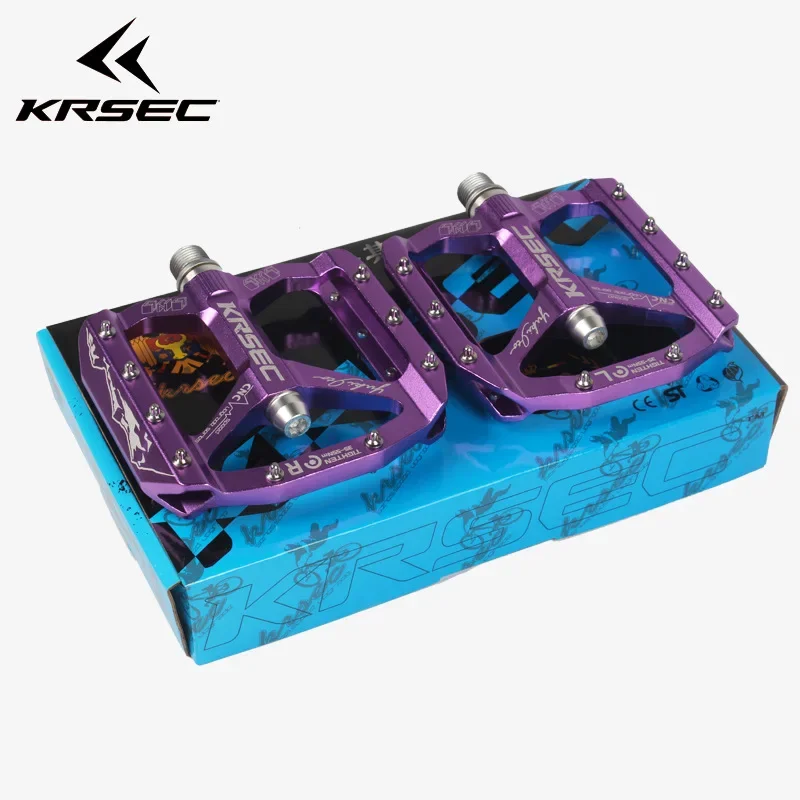 KRSEC TIGHTEN Mountain Bike Antiskid Pedal Ultralight Aluminium Alloy Bicycle Bearing Pedals