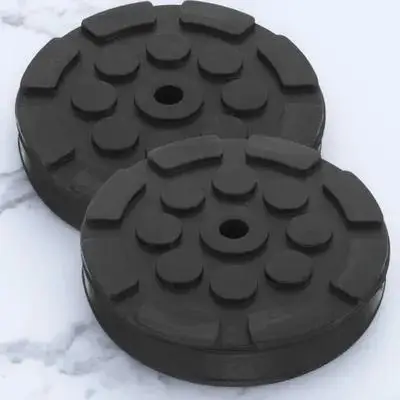 

2Pcs Rubber Pinch Weld Jack Adapter Jack Pads Automotive Lifting Sturdy Durable Round Shape Easy Install Black Color
