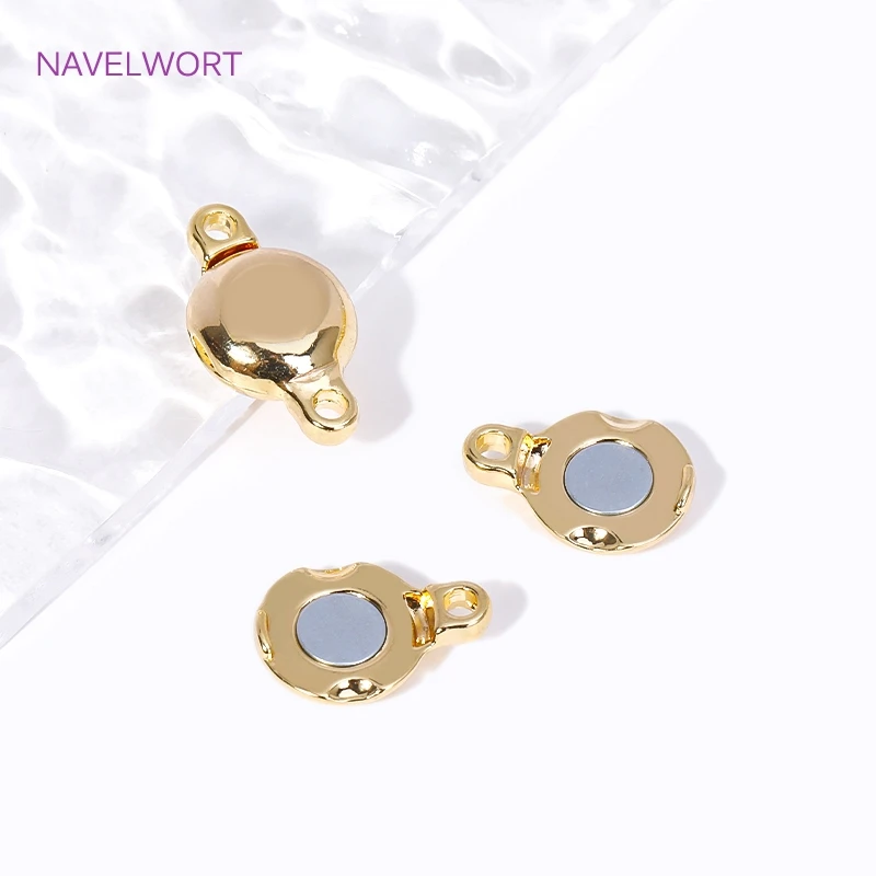 Fashion 18K Gold Plated Round Magnetic Clasps Brass Metal Connect Clasps For DIY Bracelets,Necklaces Jewelry Making Materials