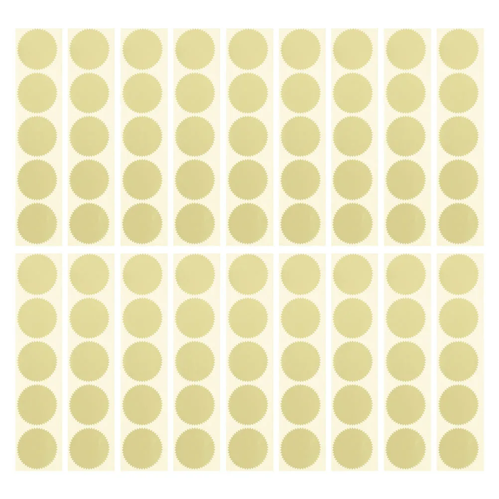 

200pcs Steel Stamp Stickers Gold Self Adhesive Embossing Labels For Certificates Awards Graduation Envelopes Tamper Proof