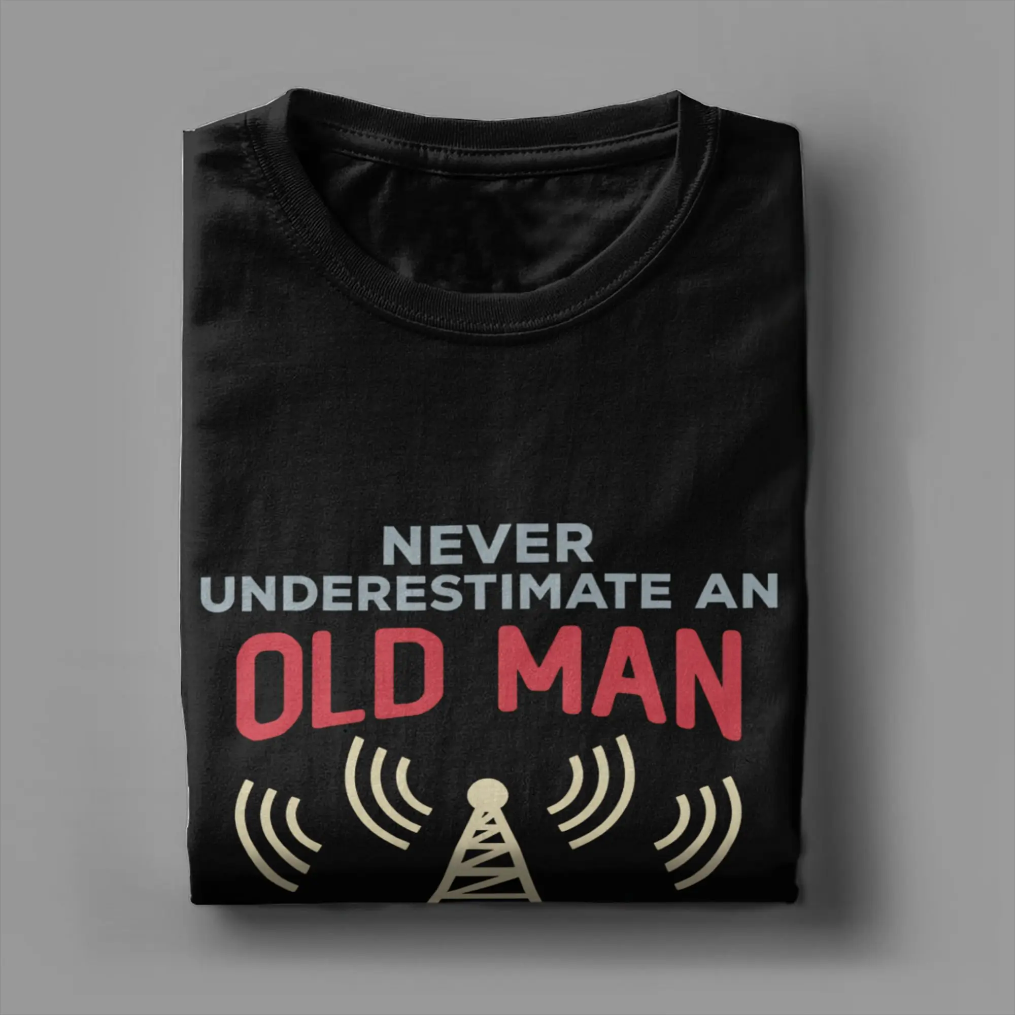 

Ham Radio Operator Amateur Radio T Shirt Men's Cotton Hipster T-Shirt Crew Neck Tees Short Sleeve Tops Plus Size