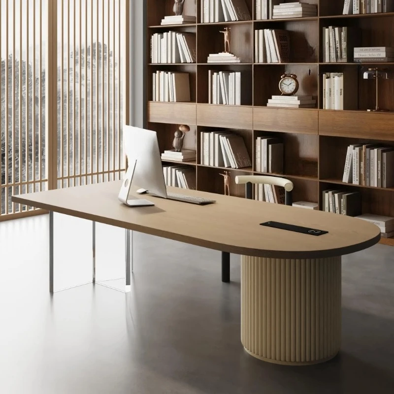 Modern small apartment simple living room high-end  minimalist desk integrated home writing table