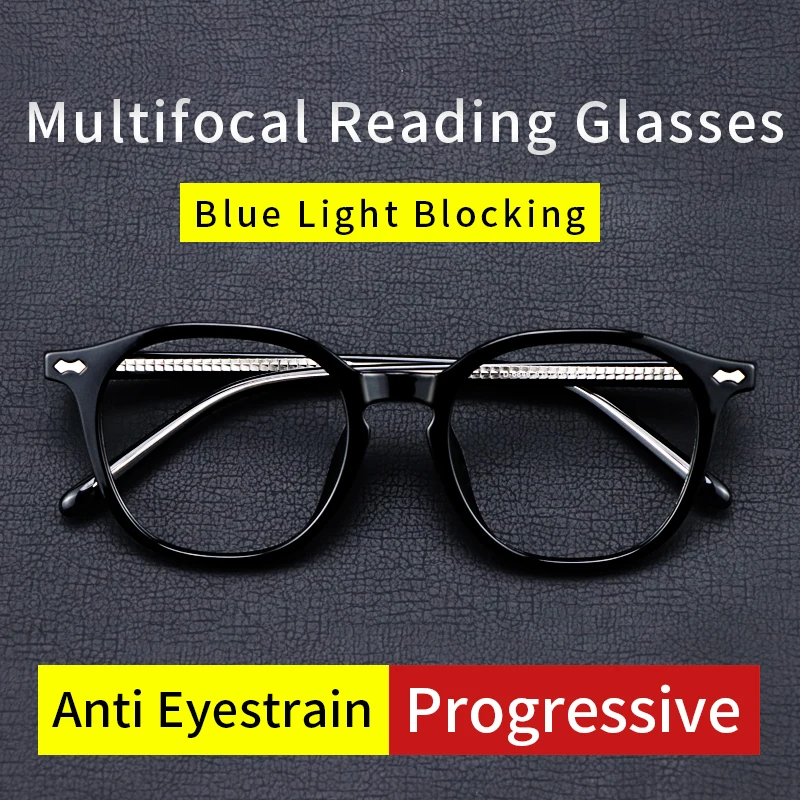 

Multifocus Reading Glasses Progressive Multifocal Lens Anti Blue Ray Anti-fatigue for Men,Lightweight TR90 Full frame Fashion