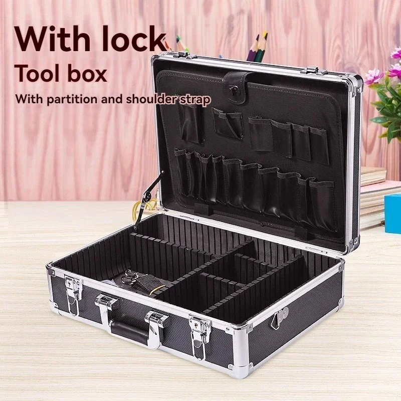 NeuMultifunktionale Aluminiumlegierung Haushalts-Hardware-Werkzeugkasten Industriequalität Automotive Film Aufbewahrungsbox tragbar