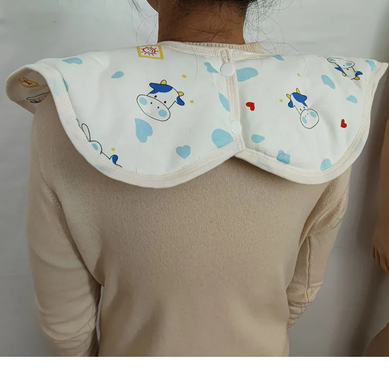 سميكة القطن الخالص ABDL الكبار لطيف الكرتون نمط مريلة سميكة البتلة المستديرة كوس DDLG لينة تغذية المرايل منشفة لعاب الأطفال ملابس التجشؤ