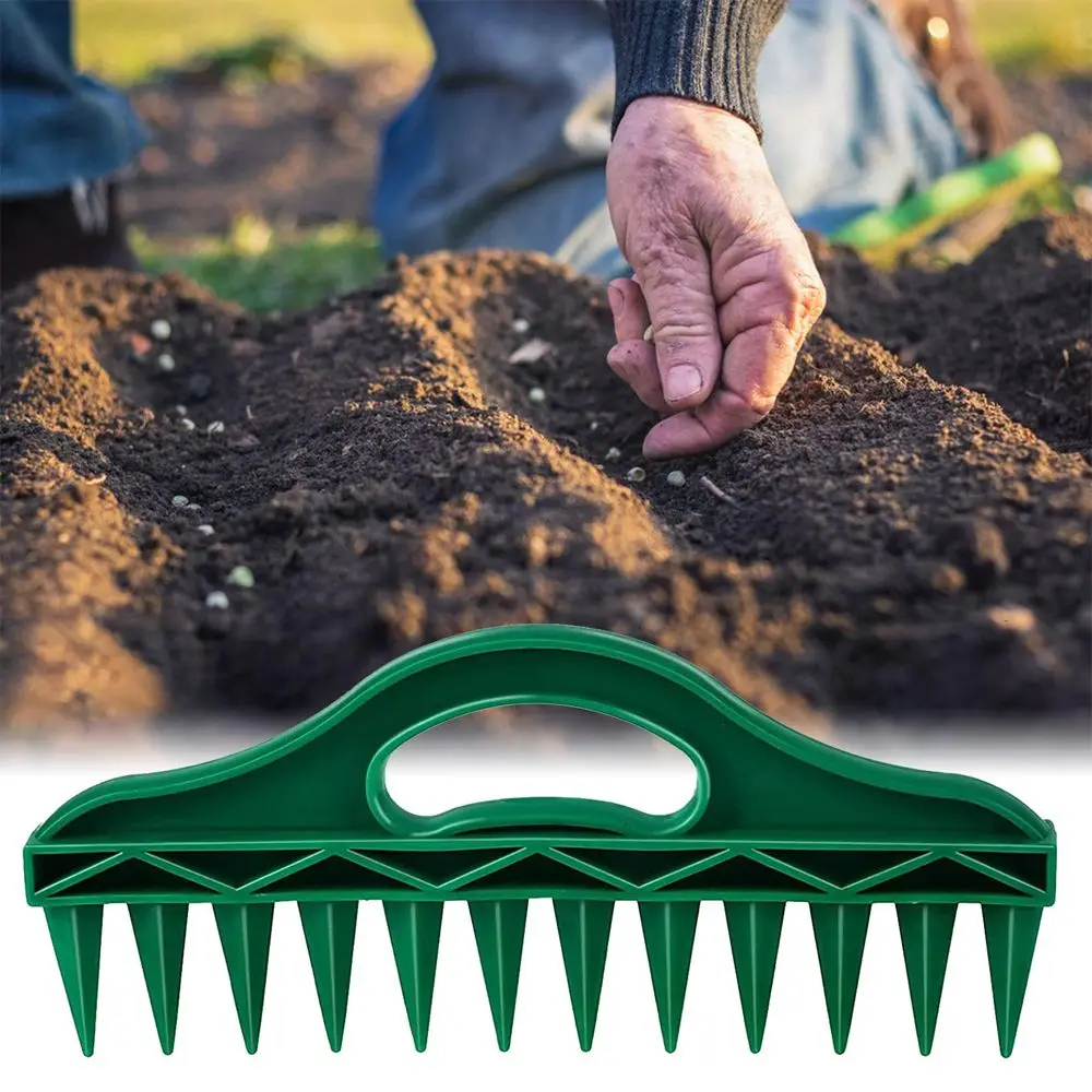 Spring Seeds Plastic Seeder Planter Tool Green 12 Hole Multi Seeds Dibbers Garden Tool Manual Sower Yard