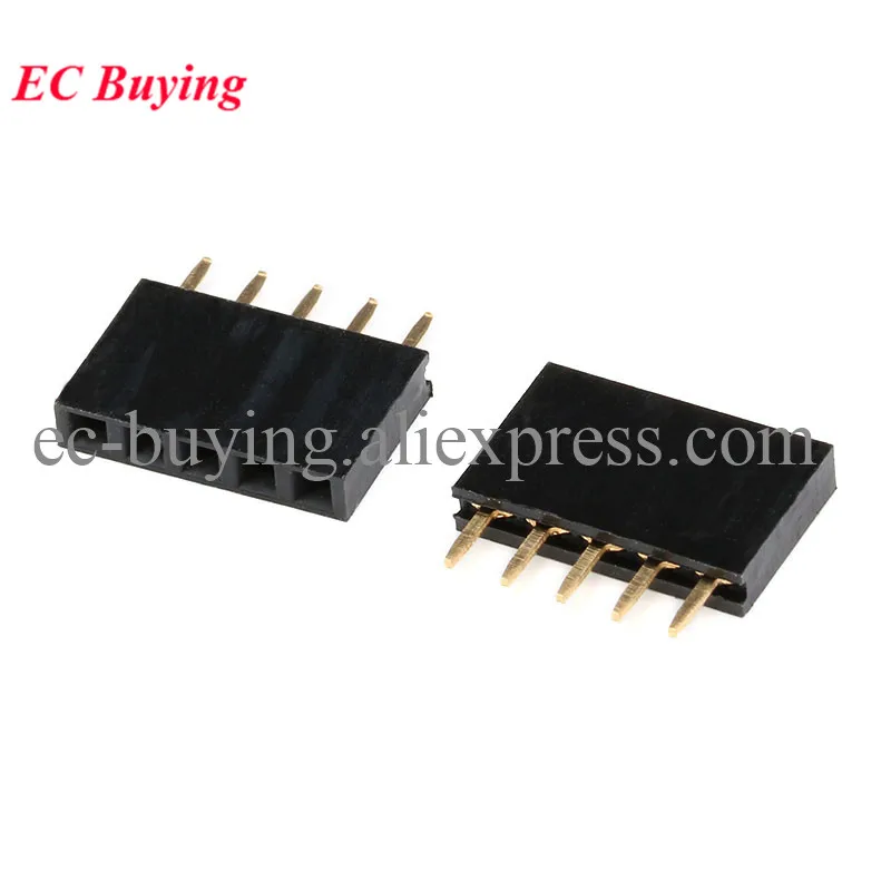 100/10pcs 5Pin Single Row Pin Female Header Socket Pitch 2.54mm 1x5P 1*5 Pin Connector For Arduino