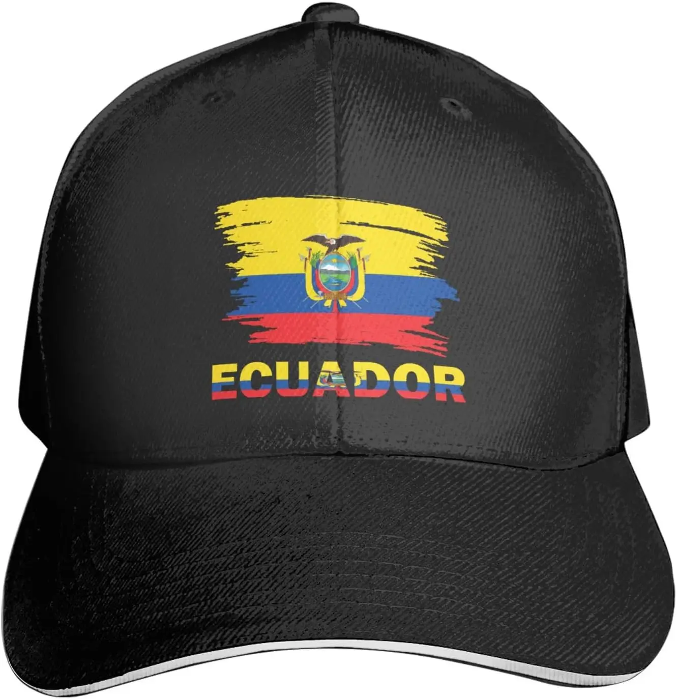 خمر الإكوادور العلم قبعة بيسبول تنفس قابل للتعديل الرجال النساء قبعة كرة القدم في الهواء الطلق #3