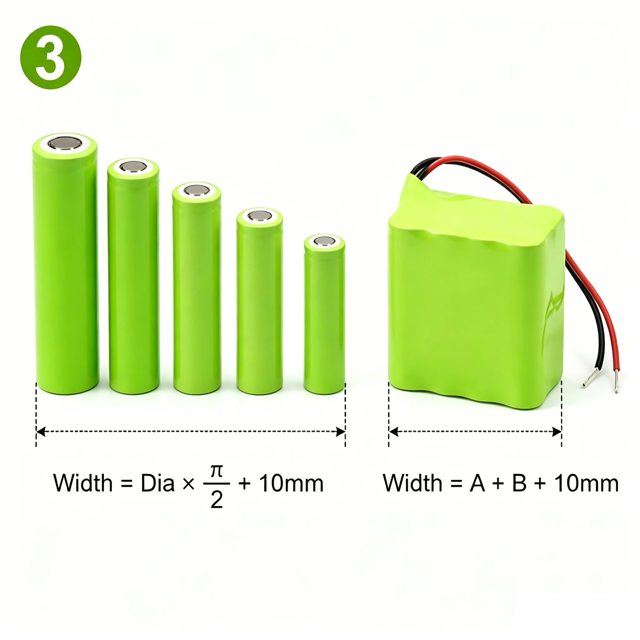 2/5/10M 18650 Battery Green PVC Heat Shrink Tube, 30mm-300mm Width Insulated Wrap Film, Lithium Battery Pack Protective Sleeve