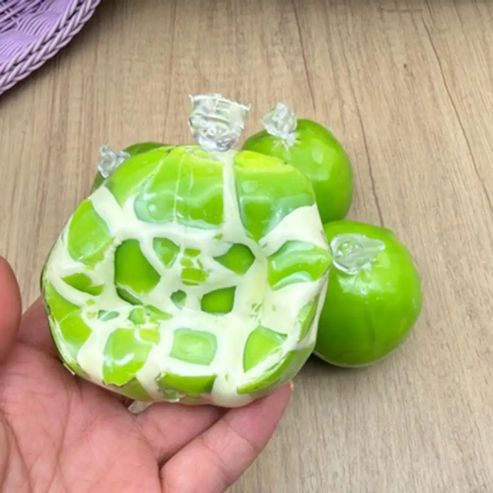 Stress Relief Green Grape Toy Crisp Green Grape Squeeze Toy Handmade Stress Relief Fidget Ball Slow Fruit for Party Favors