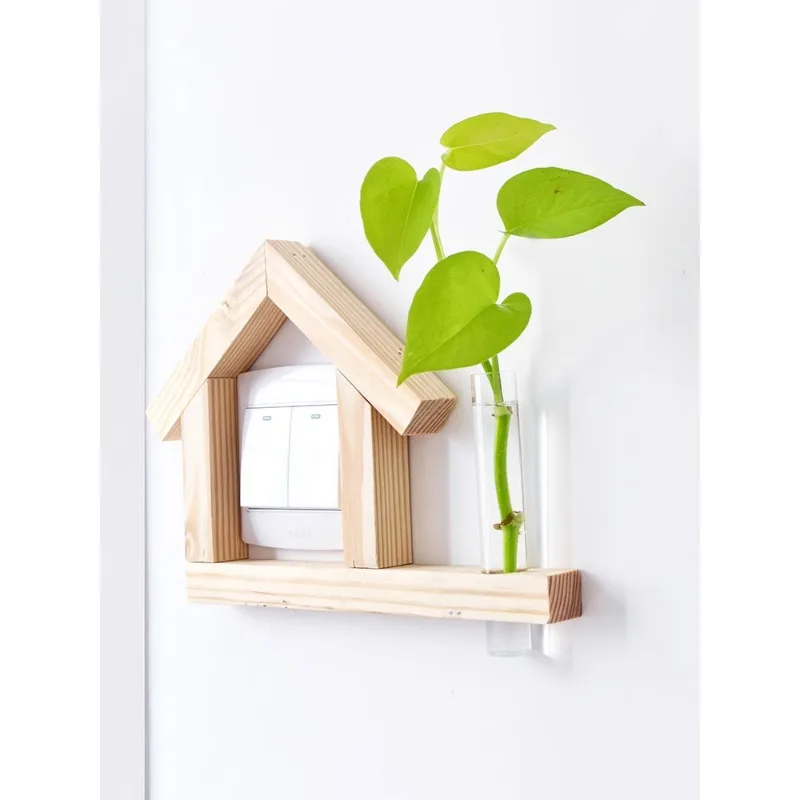 Living in a slow life, the solid wood switch frame sleeve socket is creatively decorated and pasted to cover the household moder