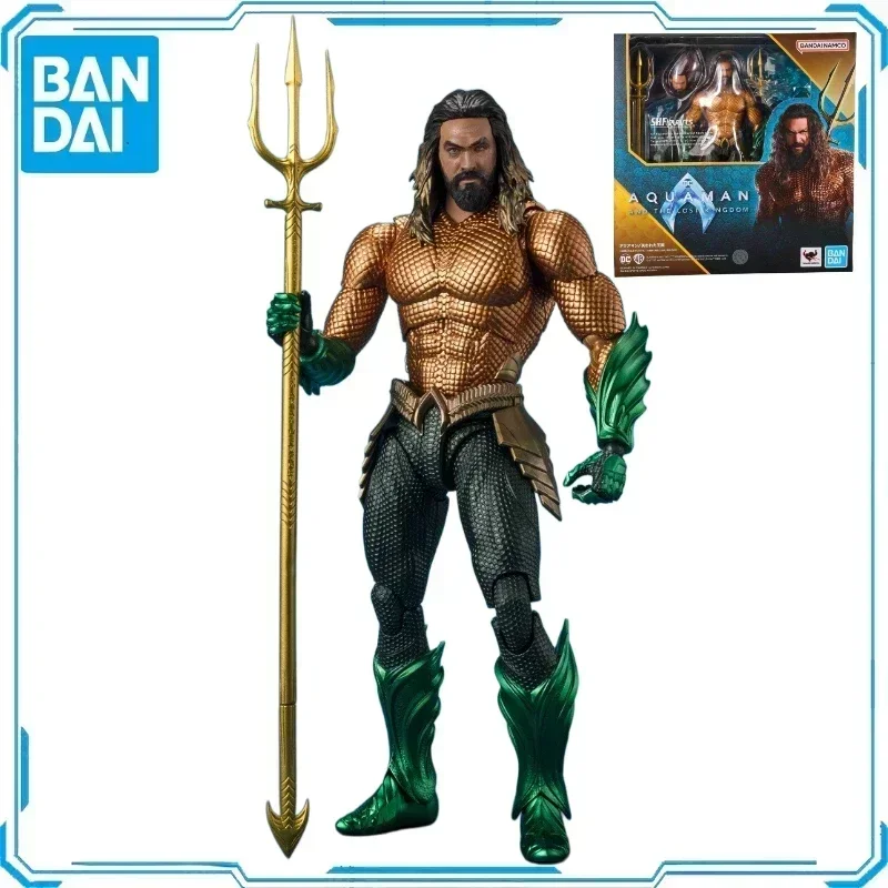 In Stock Original Bandai SHF The Lost Kingdom Aquaman Aquaman 2 Action Figure Animation Toys Gift Model Collector Anime Hobby