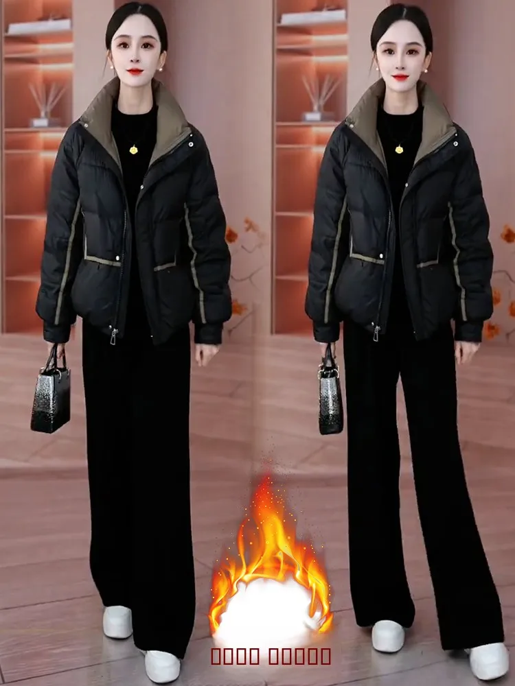 

Утепленная хлопковая куртка для женщин: модная зимняя верхняя одежда, теплая, дышащая, на молнии, в корейском стиле, повседневное пальто