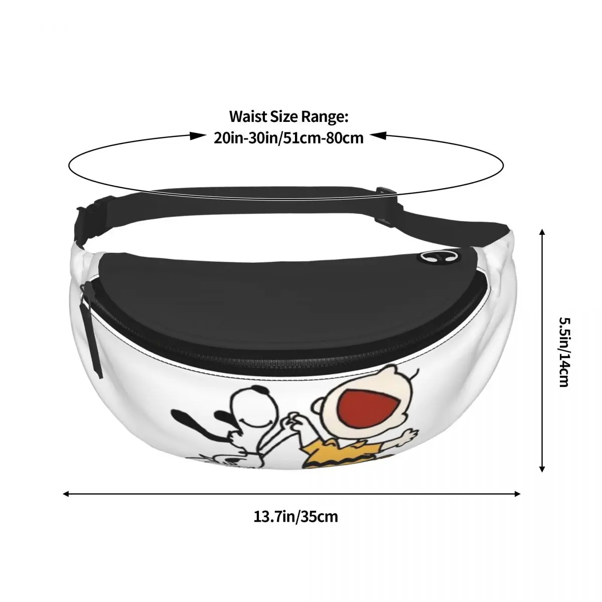 Custom Happy S-Snoopys Fanny Pack for Men Women Cool Crossbody Waist Bag Cycling Camping Phone Money Pouch