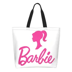 Barbie Logo Grocery Bag Large Capacity Ulzzang Stuff For Unisex Stylish Shoulder Bag