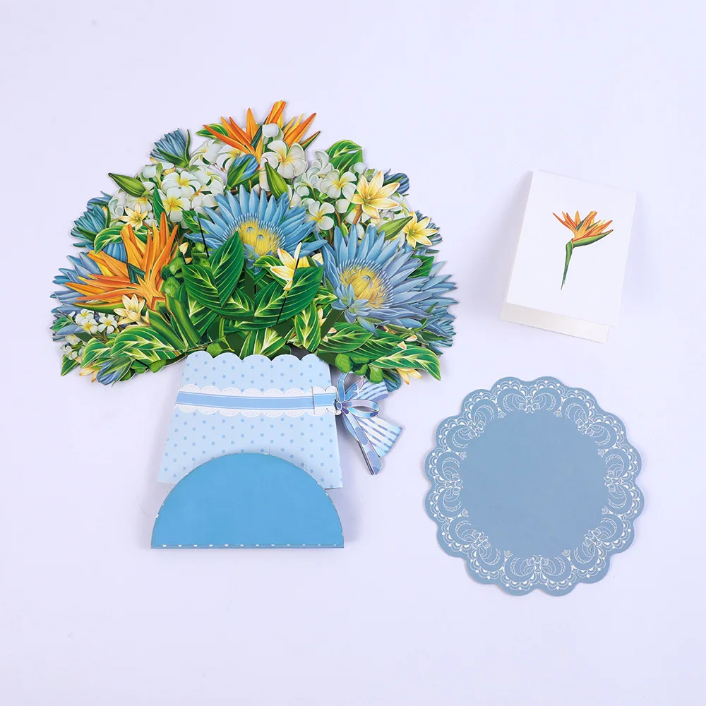Pop-Up Flower Card Flora 3D Greeting Card for Birthday Mothers Father's Day Graduation Wedding Anniversary Get Well Sympathy 5