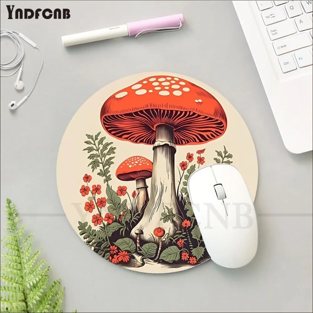 Pilz druck Mouse pad Runde benutzer definierte Haut Desktop-Schreibtisch matte Kawaii Gaming-Zubehör Schreib pad Mauspad für PC-Maus Teppich