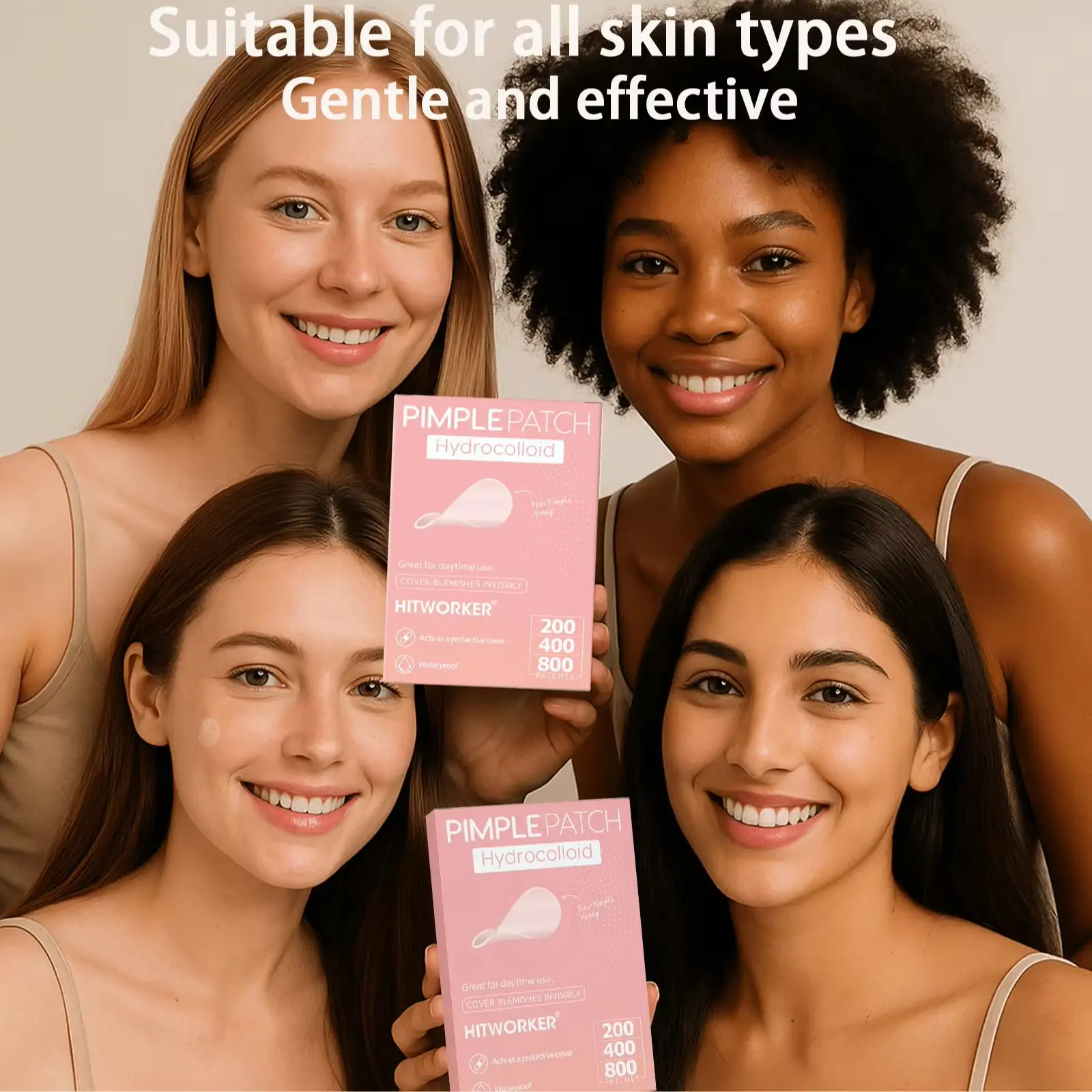 800/400/200 قطعة رقعة حب الشباب الغروية - خالية من الكحول، عديمة الرائحة، تغطي بقع حب الشباب بشكل فعال، مناسبة لجميع أنواع البشرة