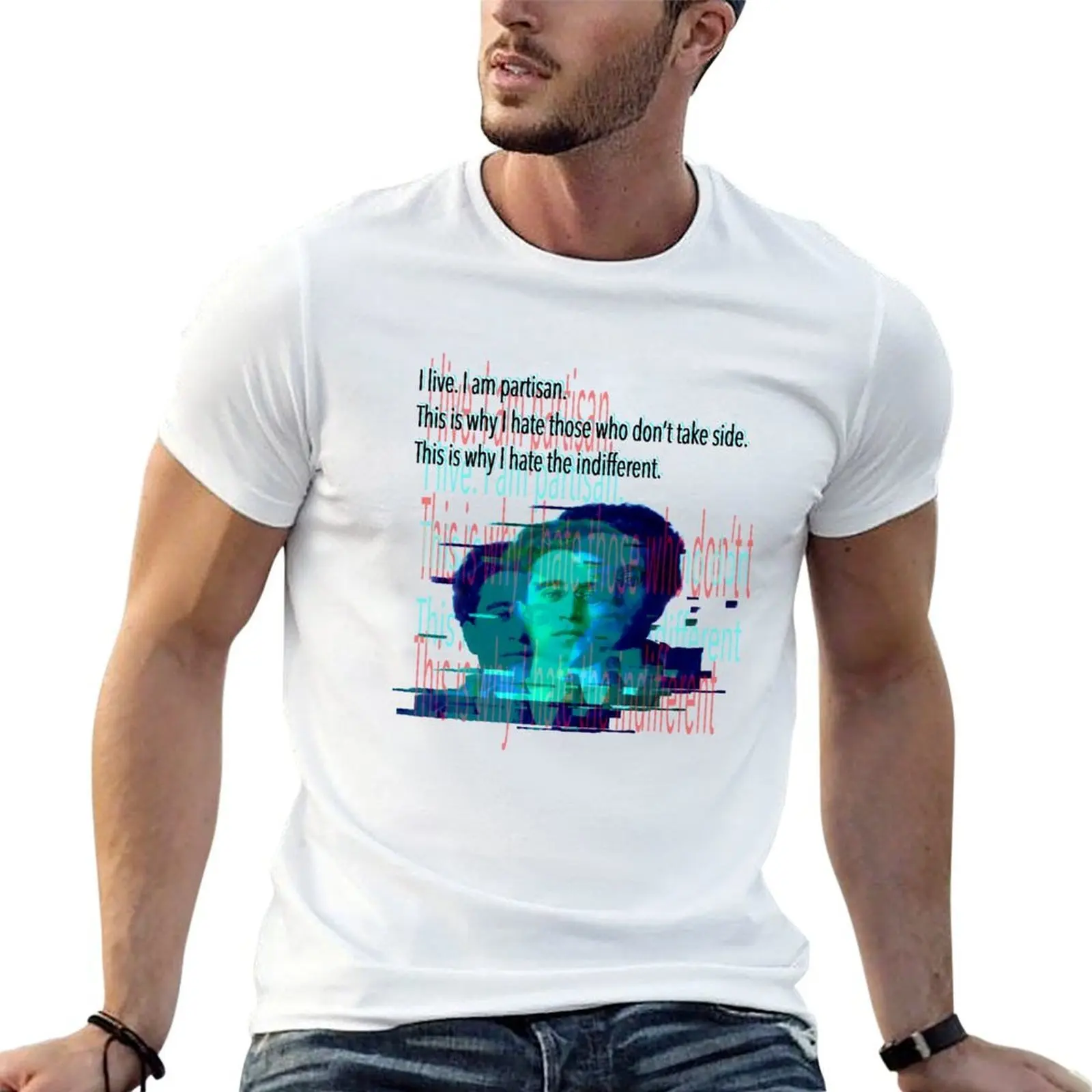 Gramsci: T-shirt imprimé « I hate the indifferent 2.0 » pour homme, t-shirt d'été