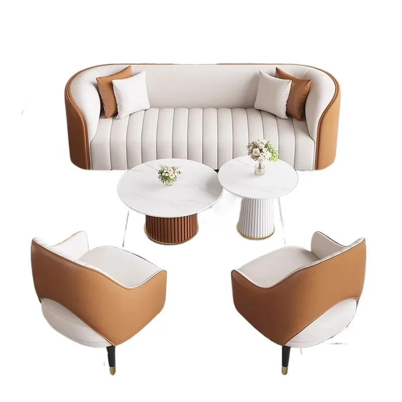 Light luxury sales office negotiation table and chair combination simple modern hotel lobby leisure meeting area business