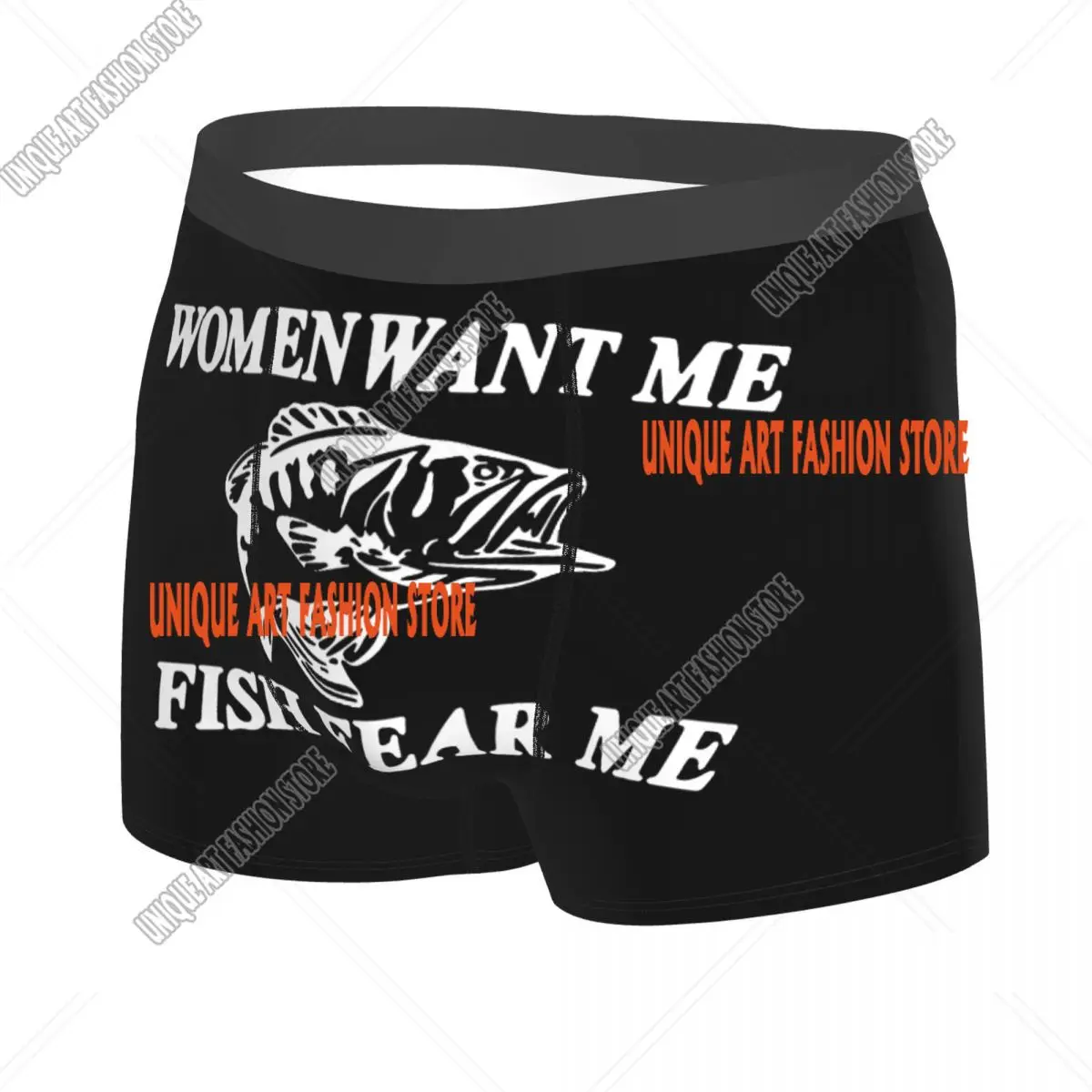 Women Want Me Fish Fear Me Boxer Shorts For Men 3D Printed  Fishing Fisherman Underwear Panties Briefs Breathbale Underpants