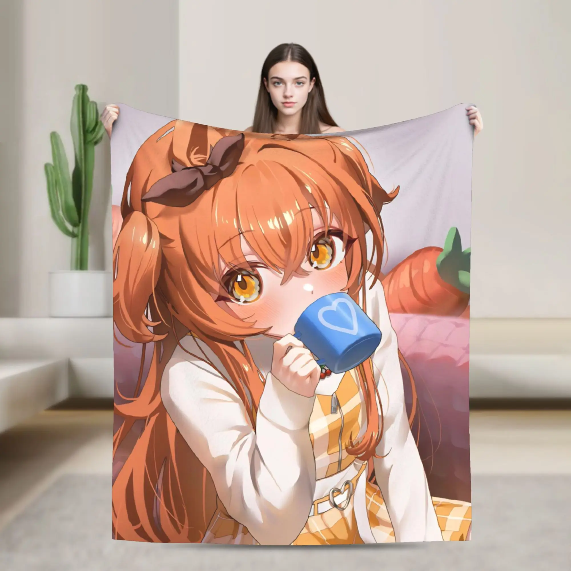 Umamusume Pretty Derby Mayano Top Gun Blankets Fleece Autumn  Multi-function Lightweight Throw Blankets for Bedding Couch Quilt