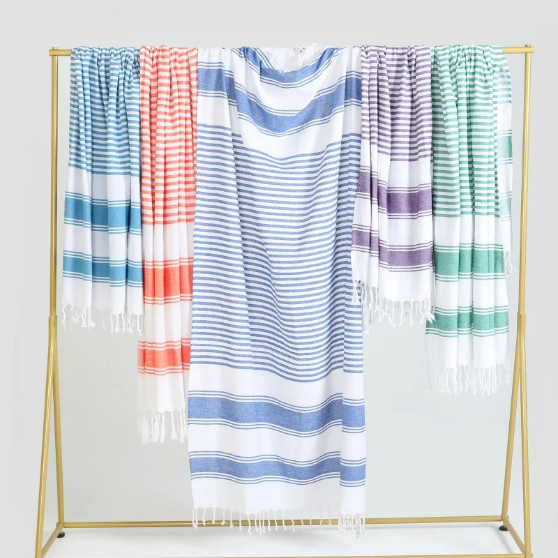 Turkish Cotton Beach Towel 90*180CM Sauna Spa Gym Sports Fitness Fringed Bath Towel Kitchen Soft Absorbent Quick Drying Towels