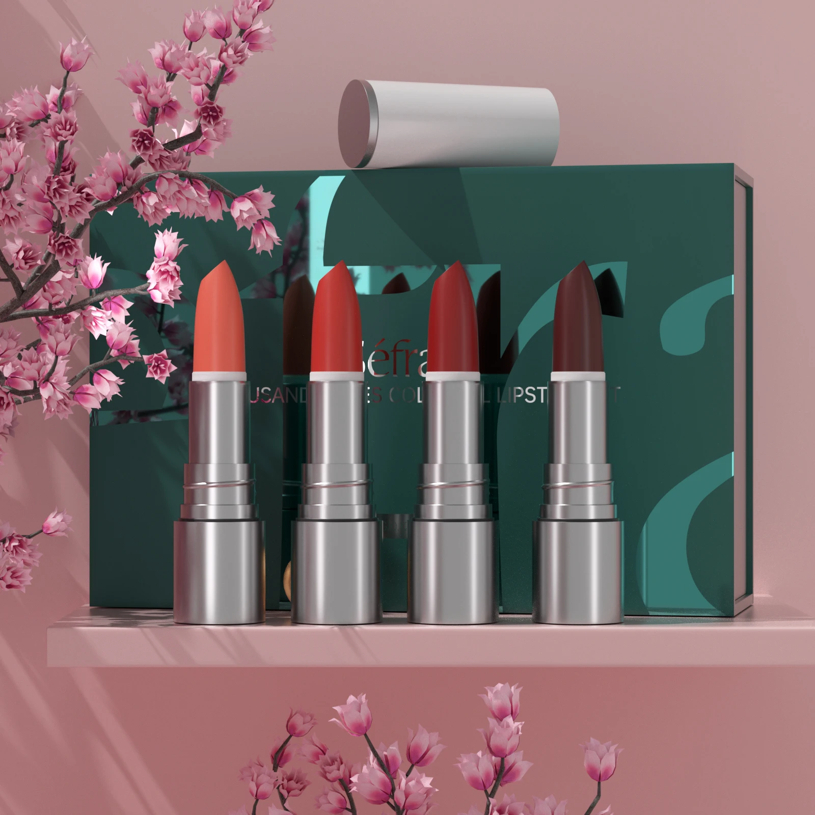 Limited - Edition Séfralls THOUSAND KISSES COLORFUL LIPSTICK SET, 4PCS 3.5G/0.12OZ, a Makeup Lover's Dream