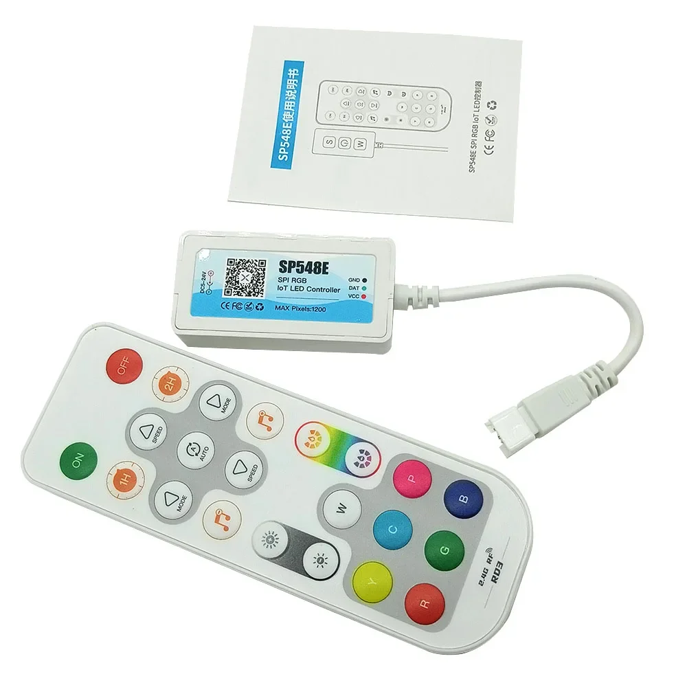 SP548E WiFi Music LED Controller For WS2812b WS2811 Addressable Pixel RGB LED Strip Single Output Alexa Smart Voice APP Control