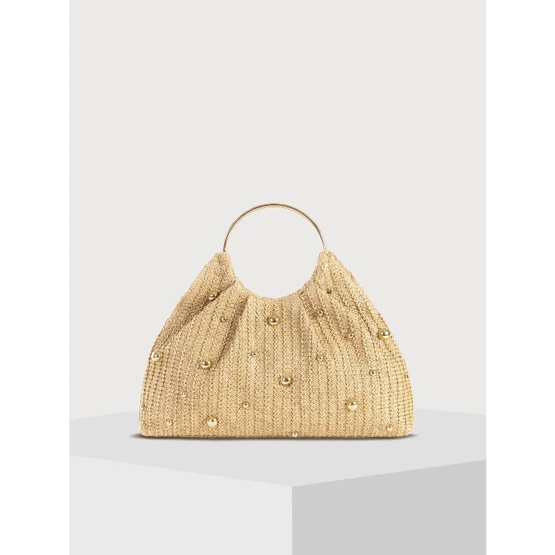 New Arrival Women Straw Handbag Summer Fashion Woven Bag Trendy Shoulder Bag Lightweight Portable Tote