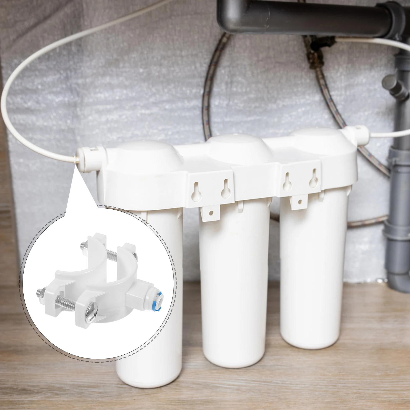 フィルター排水サドルクランプ Pom プラスチック 40-48 ミリメートル漏れ防止簡単 Ro 廃水システムアンダーカウンター水フィルター