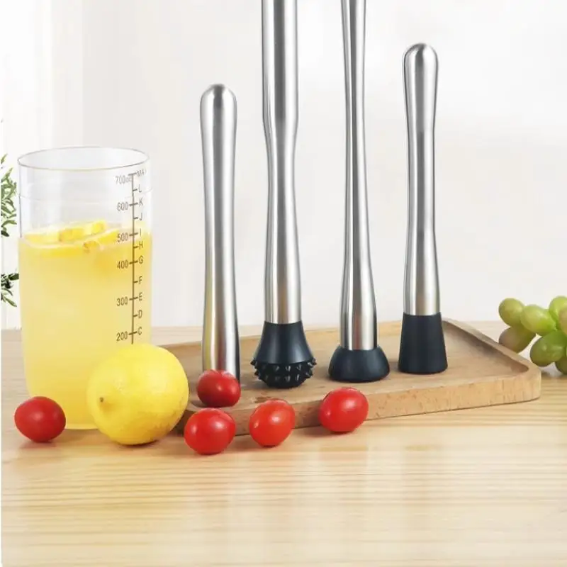 1Pc Stainless Steel Cocktail Muddler Shaker With Crushing Hammer DIY Drink Fruit Muddler Crushed Ice Barware Tool.