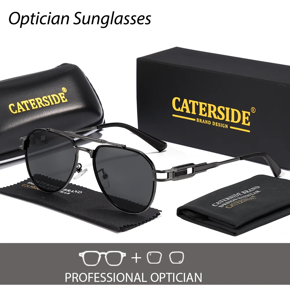 CATERSIDE Damen Optische Sonnenbrille Polarisierte Brillen Herren Private Anpassung Quadratische Linse Retro Suneyeglass UV400 – Detail 21