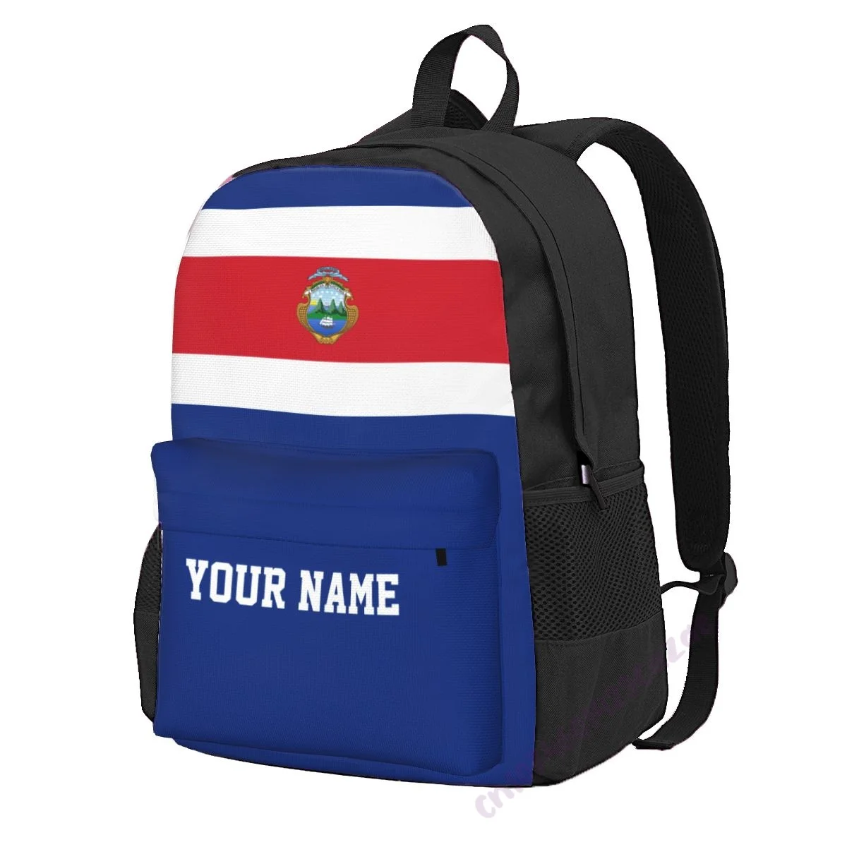 

Custom Name Costa Rica Flag Polyester Backpack For Men Women Travel Bag Casual Students Hiking Travel Camping