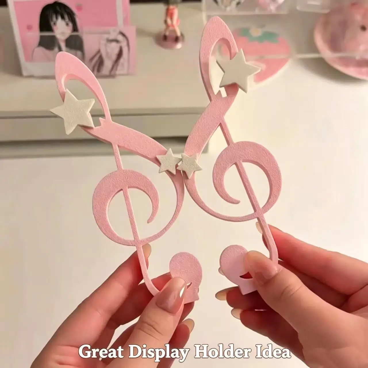 3D-gedruckter Musiknoten-Displayständer im koreanischen Stil, Ins-inspirierte Tischpostkarte, mädchenhaftes herzförmiges Dekorationsstück, niedliches Geschenk – Detail 13