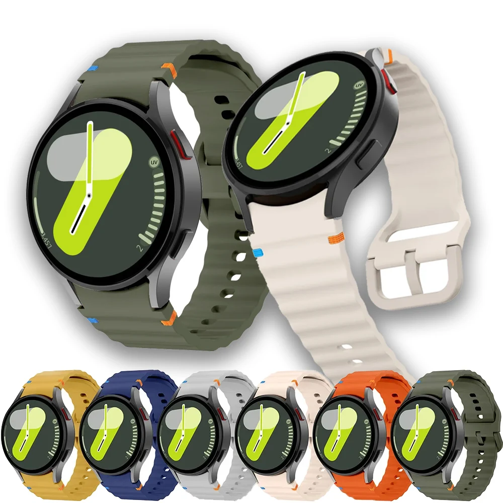 

Original Silicone Strap for Samsung Galaxy Watch 7 44mm 40mm FE 6 4 5 pro 45mm Wristband Sport Bracelet 6 Classic 43mm 47mm band