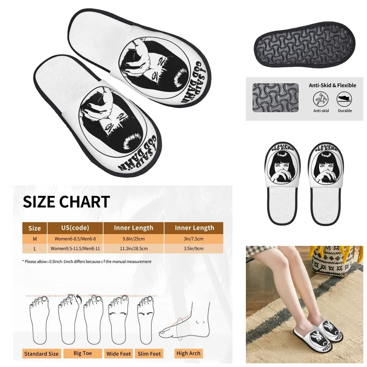 Crazy Design Pulp Fiction Basketball 5 Men Women Furry slippers,Warm pantoufle homme Home slippers